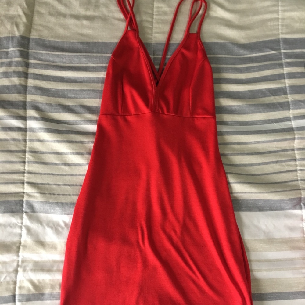 Red strappy cocktail dress NWOT